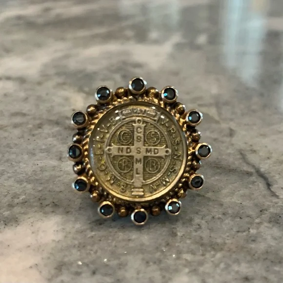 VIRGIN SAINTS & ANGELS VINTAGE SAN BENITO RING IN ROSE GOLD - Picture 2 of 11